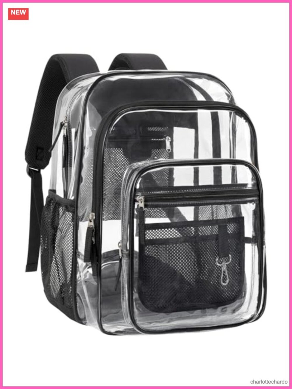 Extra Large Clear Backpack Heavy Duty 0.5mm PVC 18 inch School